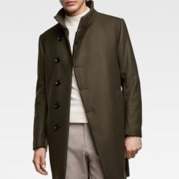 zara asymmetrical collar coat